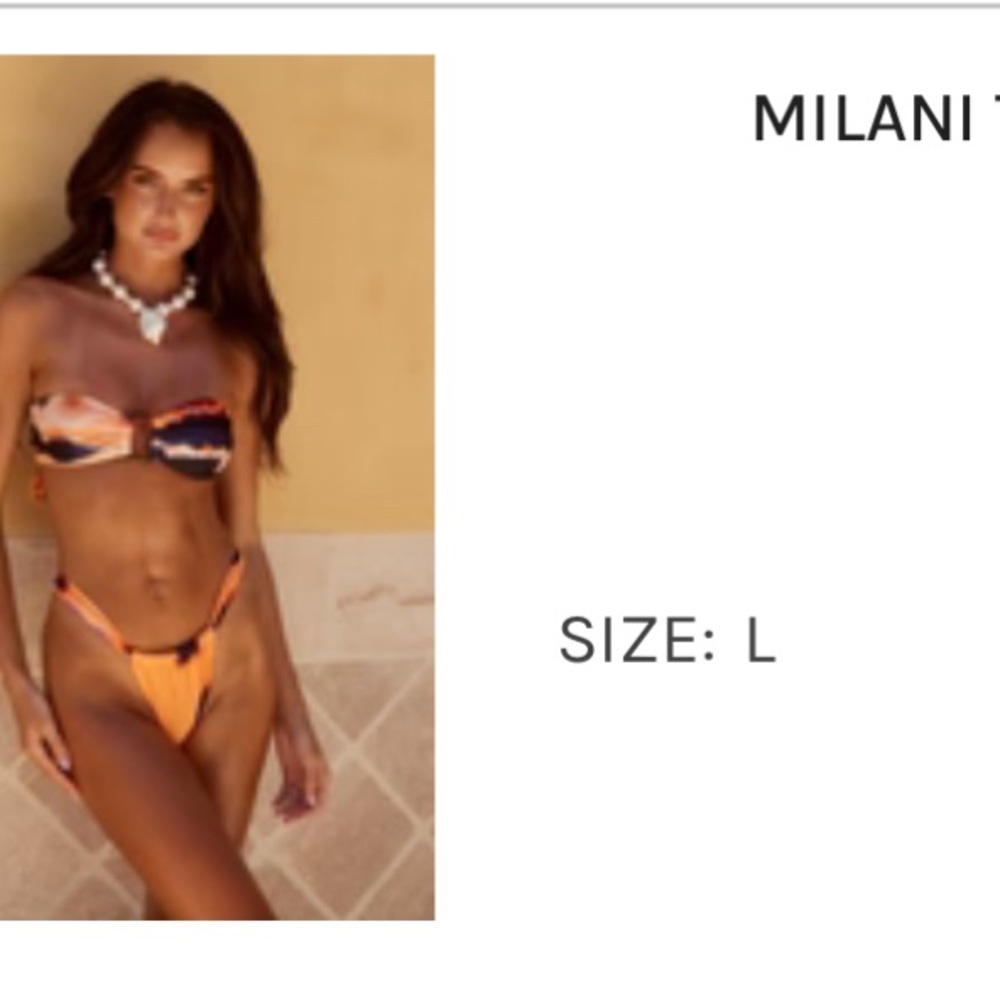 Orange and Black Bikini Top